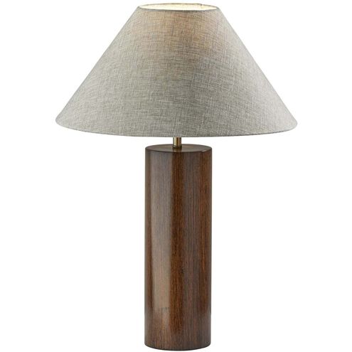 Martin 26 inch 100.00 watt Walnut Poplar Wood with Antique Brass Accent Table Lamp Portable Light