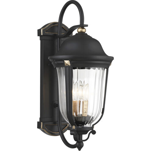 Peale Street 3 Light 22 inch Sand Coal And Vermeil Gold Outdoor Wall Mount, Great Outdoors