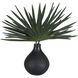 Axis Palm Matte Black and Green Accent & Vase