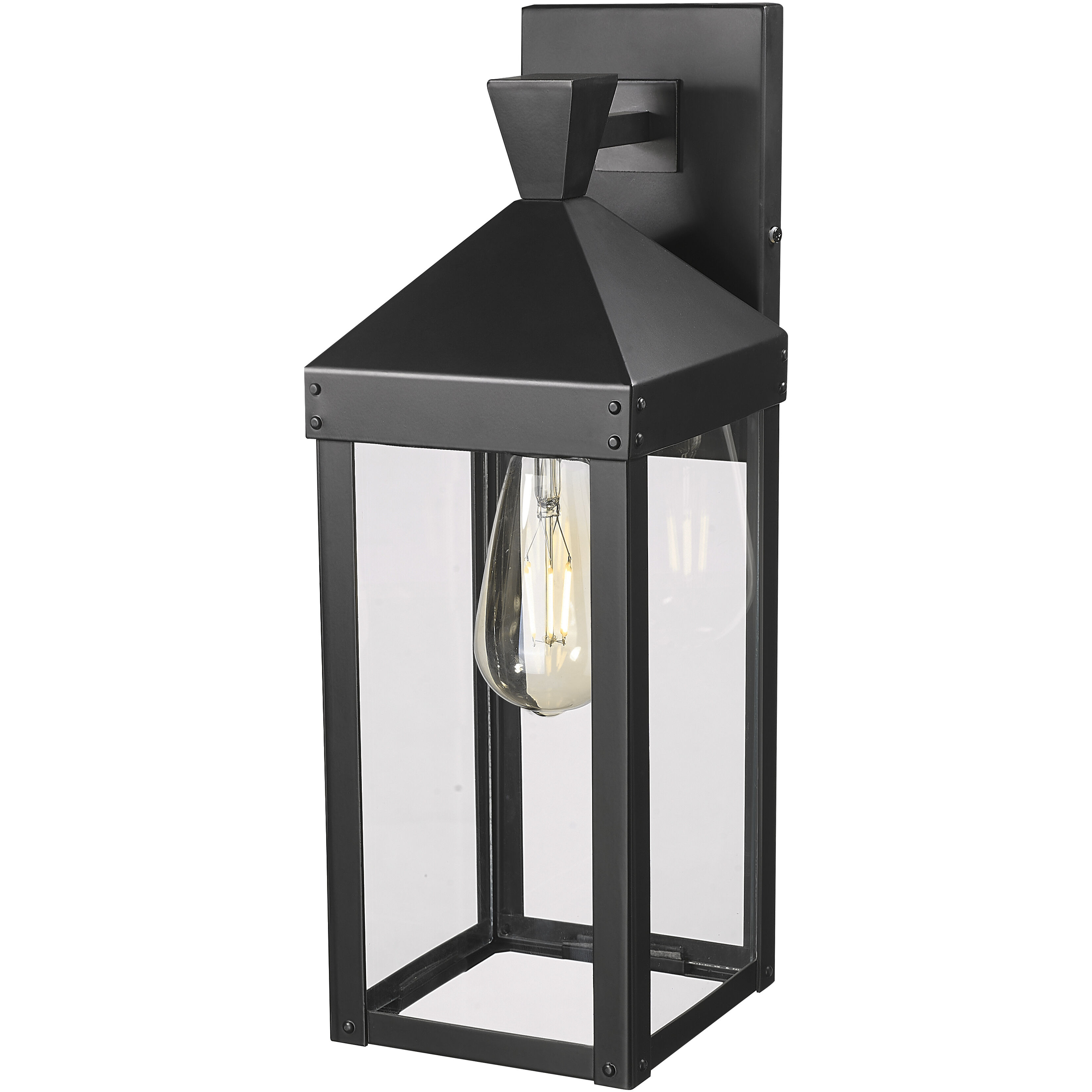 Yates 1 Light 17.25 inch Powder Coated Black Outdoor Wall Sconce
