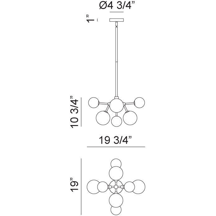 Novu LED 19 inch Aged Gold Brass Chandelier Ceiling Light