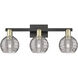 Athens Deco Swirl 3 Light 26 inch Black Antique Brass Bath Vanity Light Wall Light