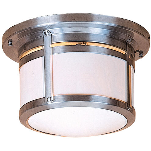 Berkeley 2 Light 12 inch Mission Brown Flush Mount Ceiling Light in Frosted