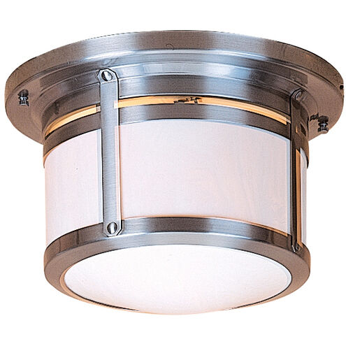 Berkeley 2 Light 12 inch Slate Flush Mount Ceiling Light in White Opalescent