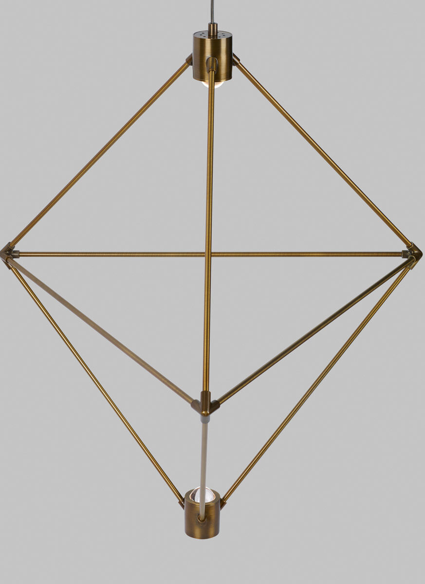 Candora LED 29 inch Aged Brass Chandelier Ceiling Light, Integrated LED