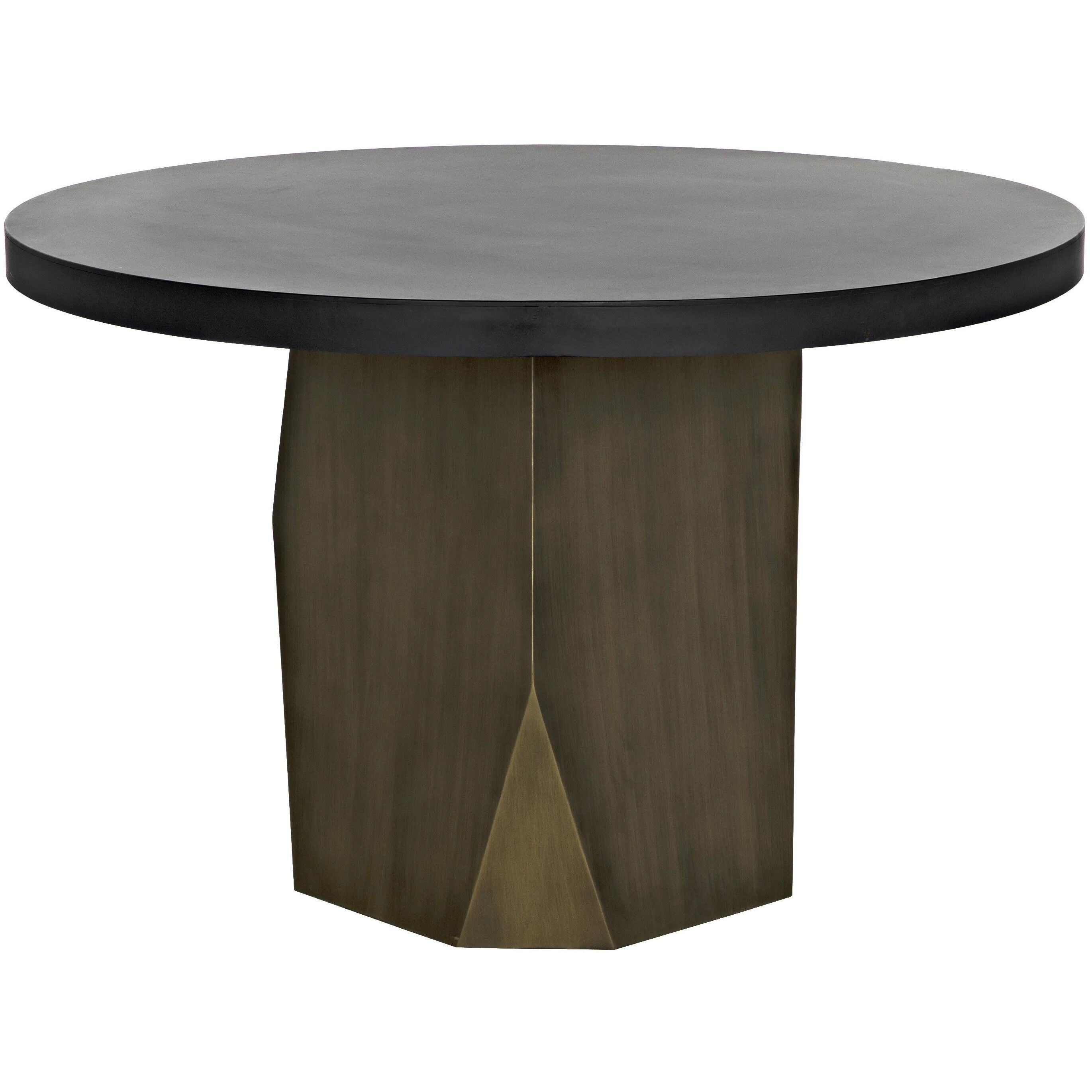 Eiger 47 X 47 inch Matte Black and Aged Brass Dining Table