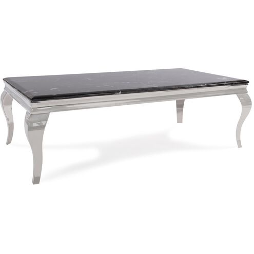 Lexiss 53 X 17 inch Black/Silver Coffee Table