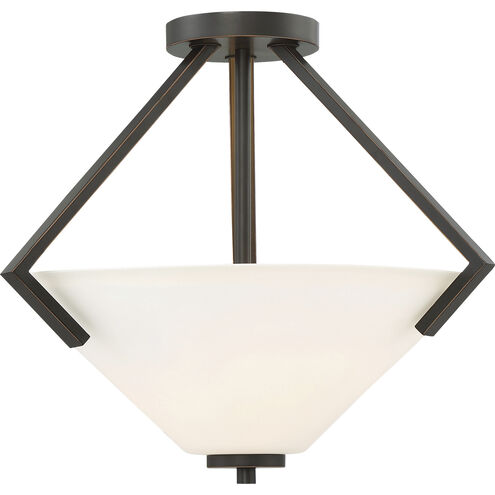 Nome 2 Light 16 inch Mahogany Bronze Semi Flush Mount Ceiling Light