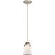 Nouveau 2 Canton 1 Light 5.25 inch Brushed Satin Nickel Mini Pendant Ceiling Light in Incandescent, Matte White