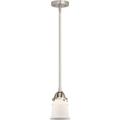 Nouveau 2 Canton 1 Light 5.25 inch Brushed Satin Nickel Mini Pendant Ceiling Light in Incandescent, Matte White