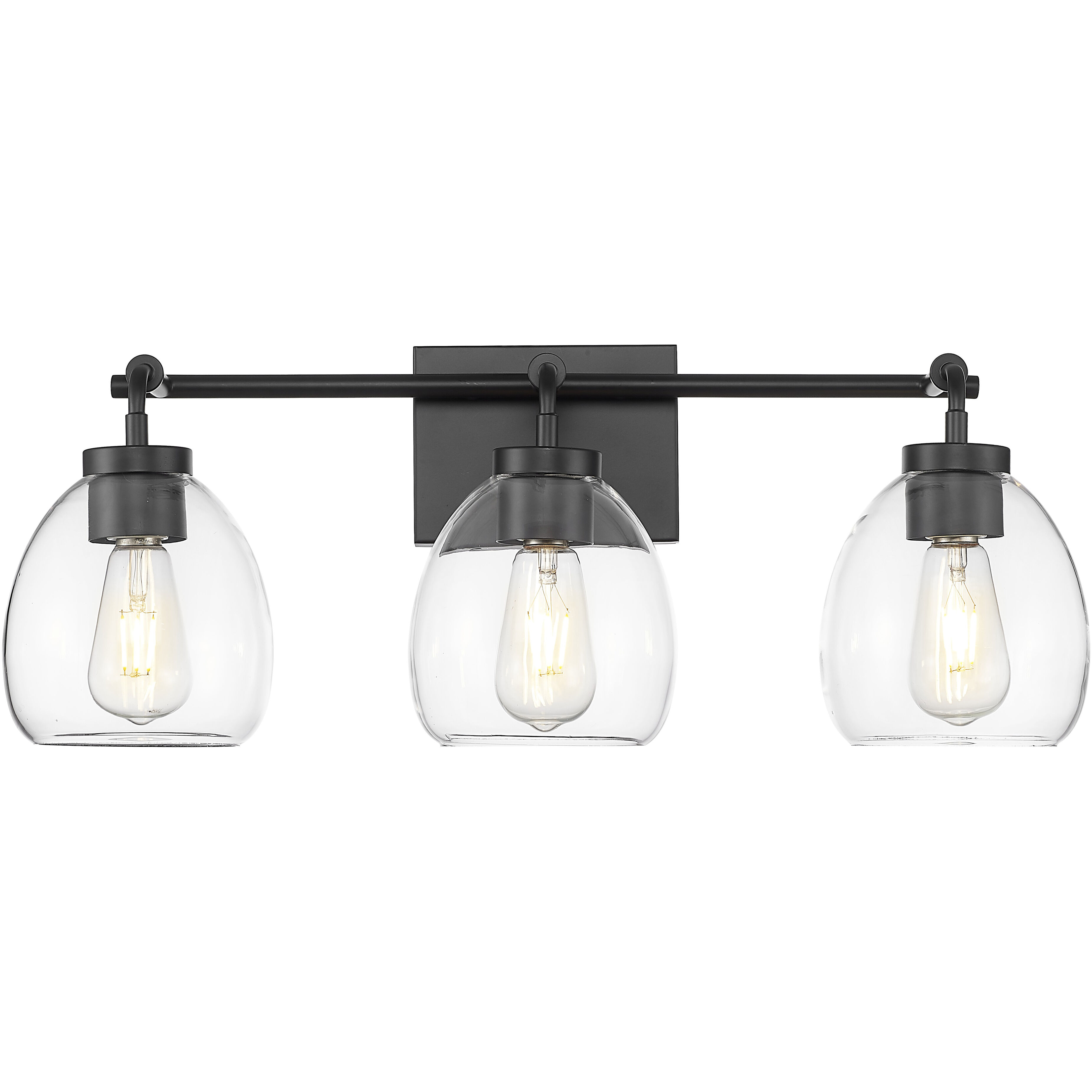 Dawes 3 Light 24 inch Matte Black Vanity Wall Light