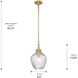 Adeline 1 Light 8.5 inch Modern Brushed Gold Pendant Ceiling Light