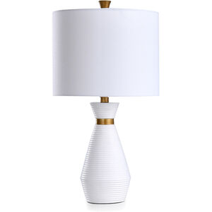 Gemma 25 inch 150.00 watt Gloss White and Gold Table Lamp Portable Light 