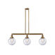 Franklin Restoration Large Beacon 3 Light 41 inch Brushed Brass Island Light Ceiling Light in Seedy Glass, Franklin Restoration