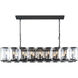 Monaco 18 Light 60 inch Flat Black Island Pendant Ceiling Light, Urban Classic