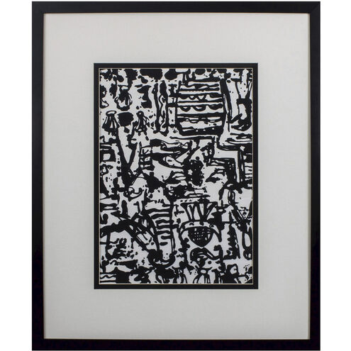 Graphic Mod Abstract Black and White and Gray Framed Art