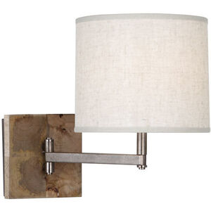 Oliver 8 inch 60 watt Unfinished Mango Wood with Patina Nickel Wall Swinger Wall Light