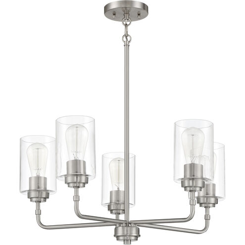 Stowe 5 Light 23 inch Brushed Polished Nickel Chandelier Ceiling Light