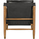 Luther Ebony Black Leather Occasional Chair