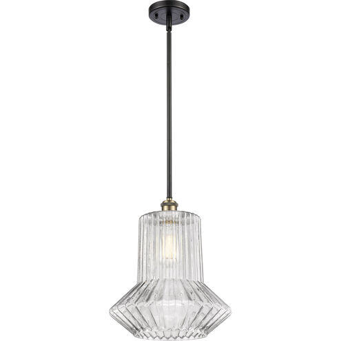 Ballston Springwater 1 Light 12 inch Black Antique Brass Pendant Ceiling Light, Ballston