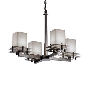 Clouds LED 25 inch Dark Bronze Chandelier Ceiling Light in 2800 Lm LED, Square with Flat Rim