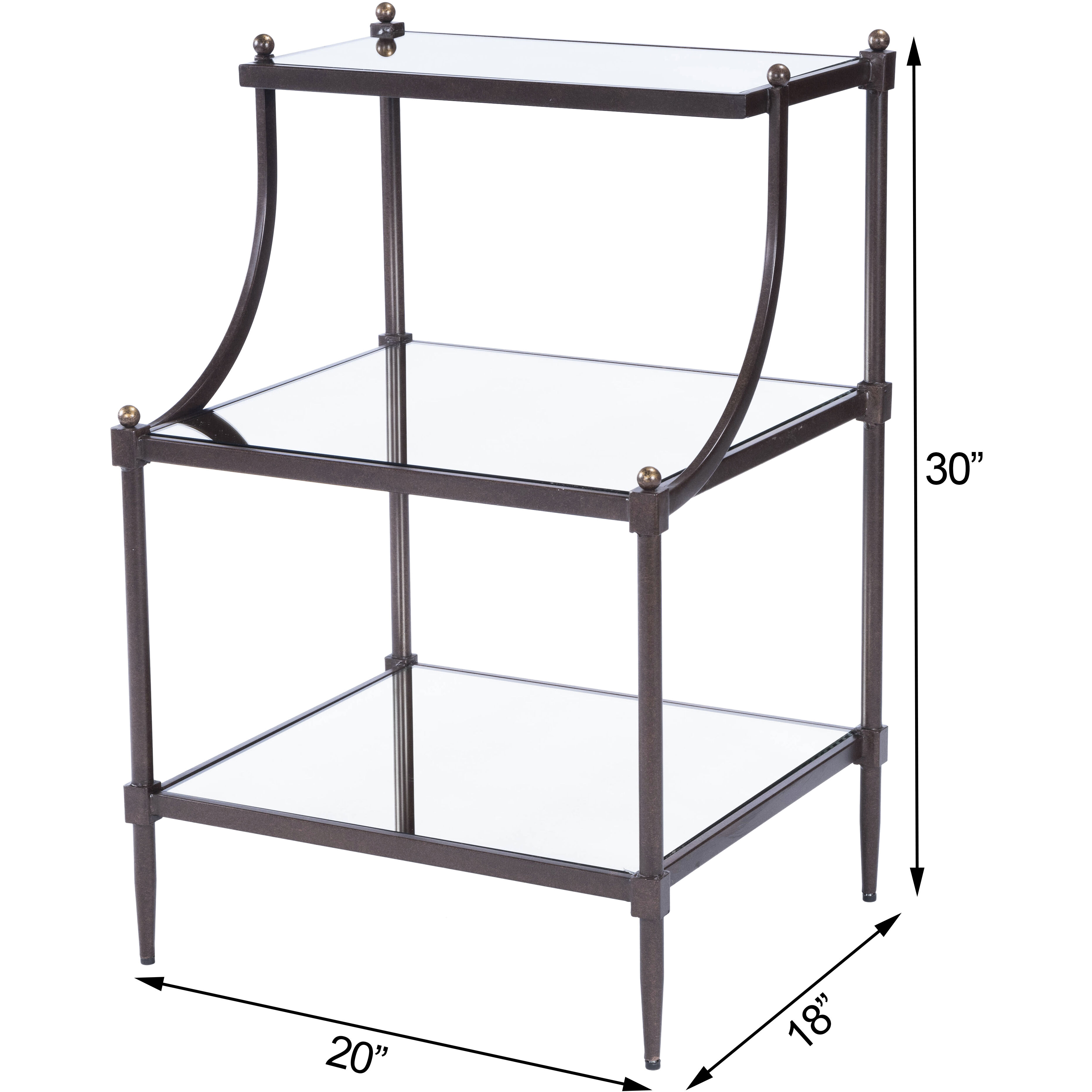 Peninsula Mirrored 30 X 20 inch Metalworks Accent Table