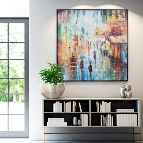 A Rain Soaked Frenchmen Street 61.75 X 61.75 inch Hand Painted Canvas