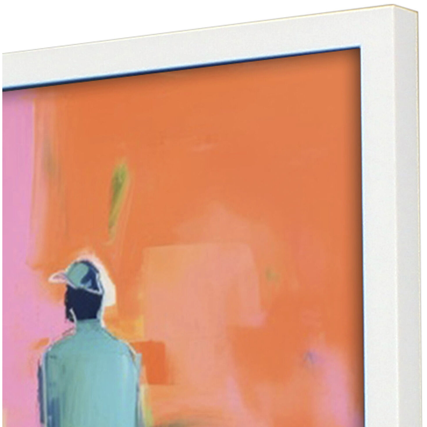 Golf Players Turquoise and Green and Pink and Orange Framed Art