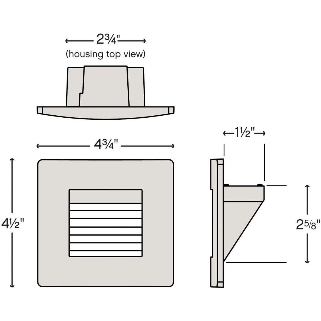 Luna 120v 4.00 watt Titanium Landscape Step Light in 2700K, Horizontal