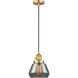 Franklin Restoration Fulton 1 Light 7 inch Satin Gold Mini Pendant Ceiling Light in Incandescent, Plated Smoke