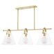 Karin 3 Light 44 inch Aged Brass Island Pendant Ceiling Light
