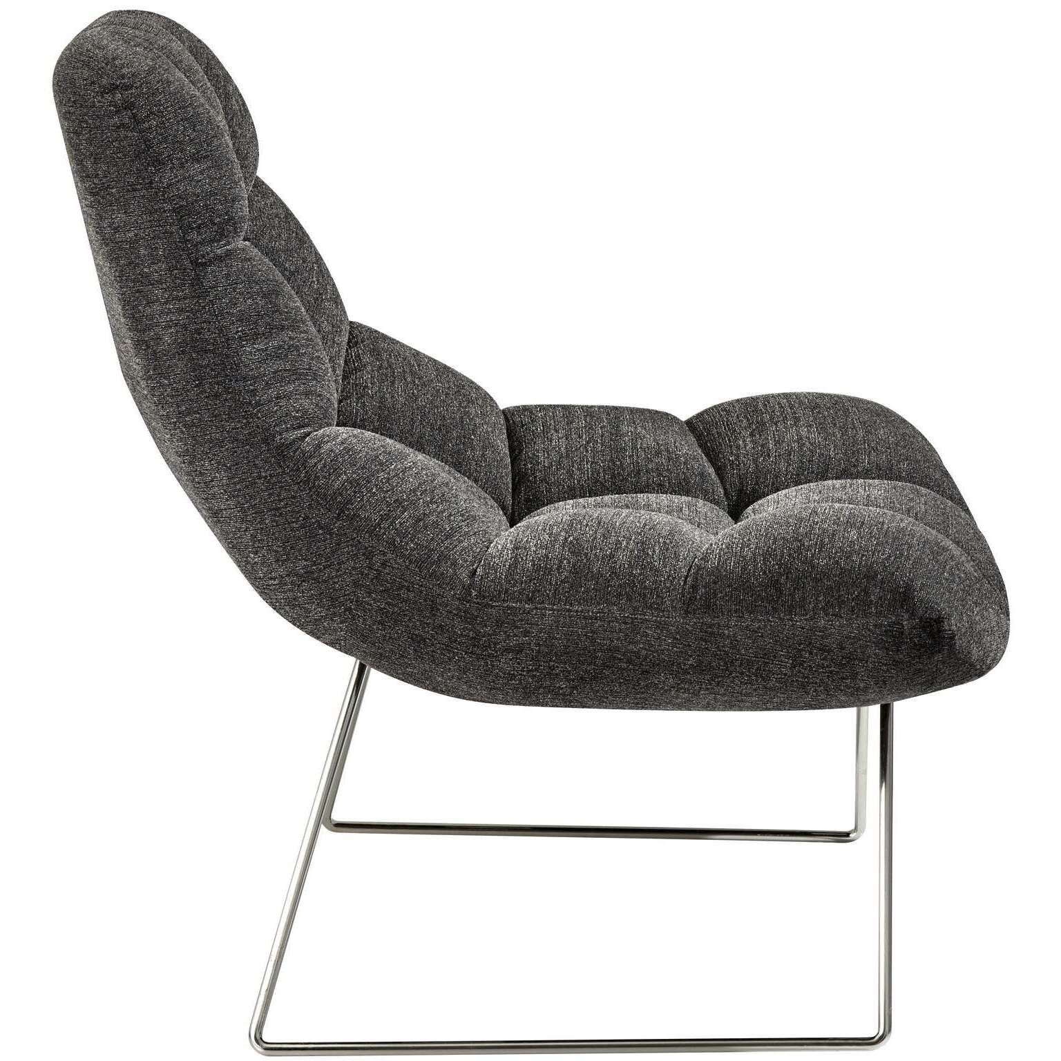Bartlett Dark Grey Soft Textured Fabric Chair in Charcoal Grey