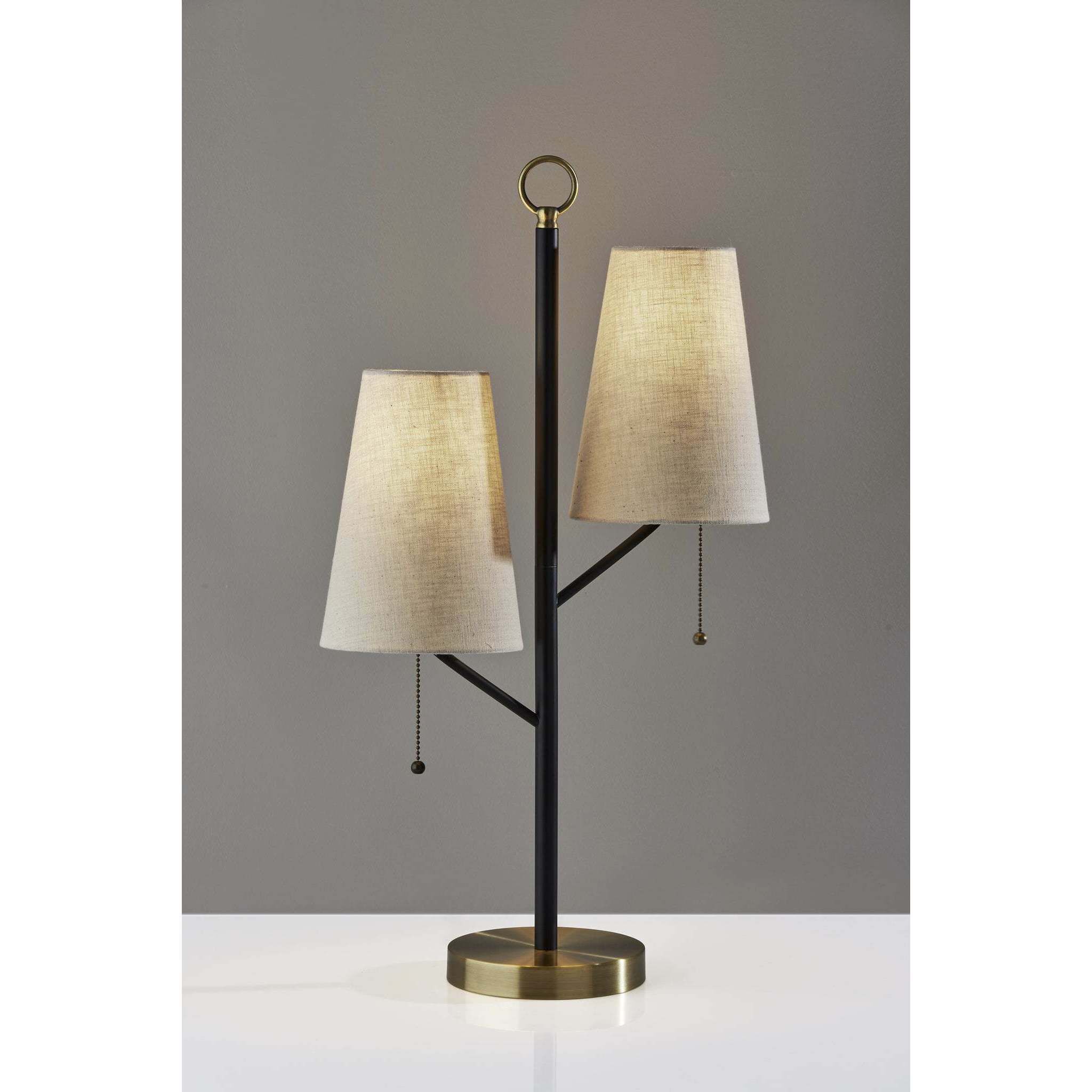 Daniel 27 inch 40.00 watt Black with Antique Brass Accents Table Lamp Portable Light