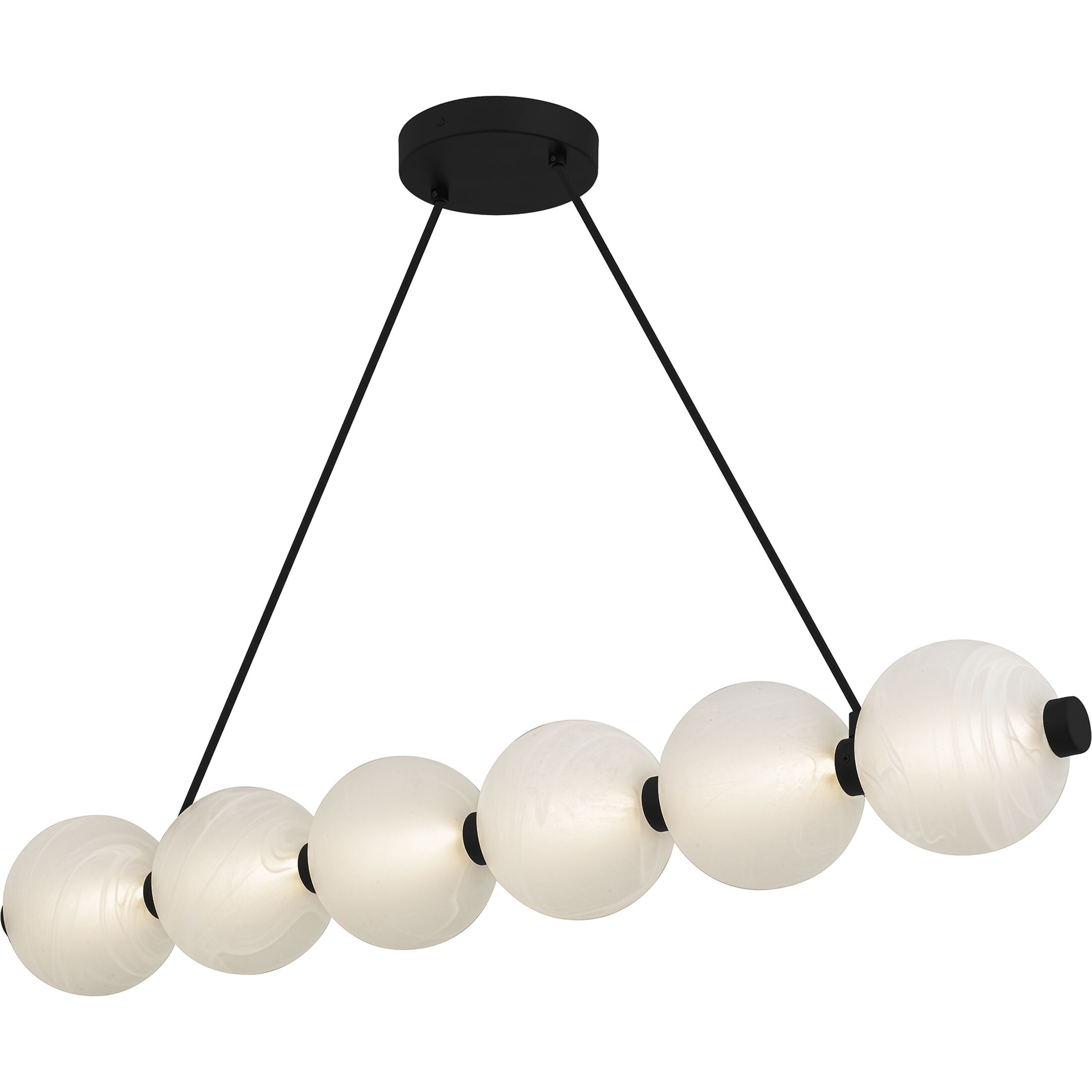 Clarendon LED 43.5 inch Matte Black Linear Chandelier Ceiling Light, Large