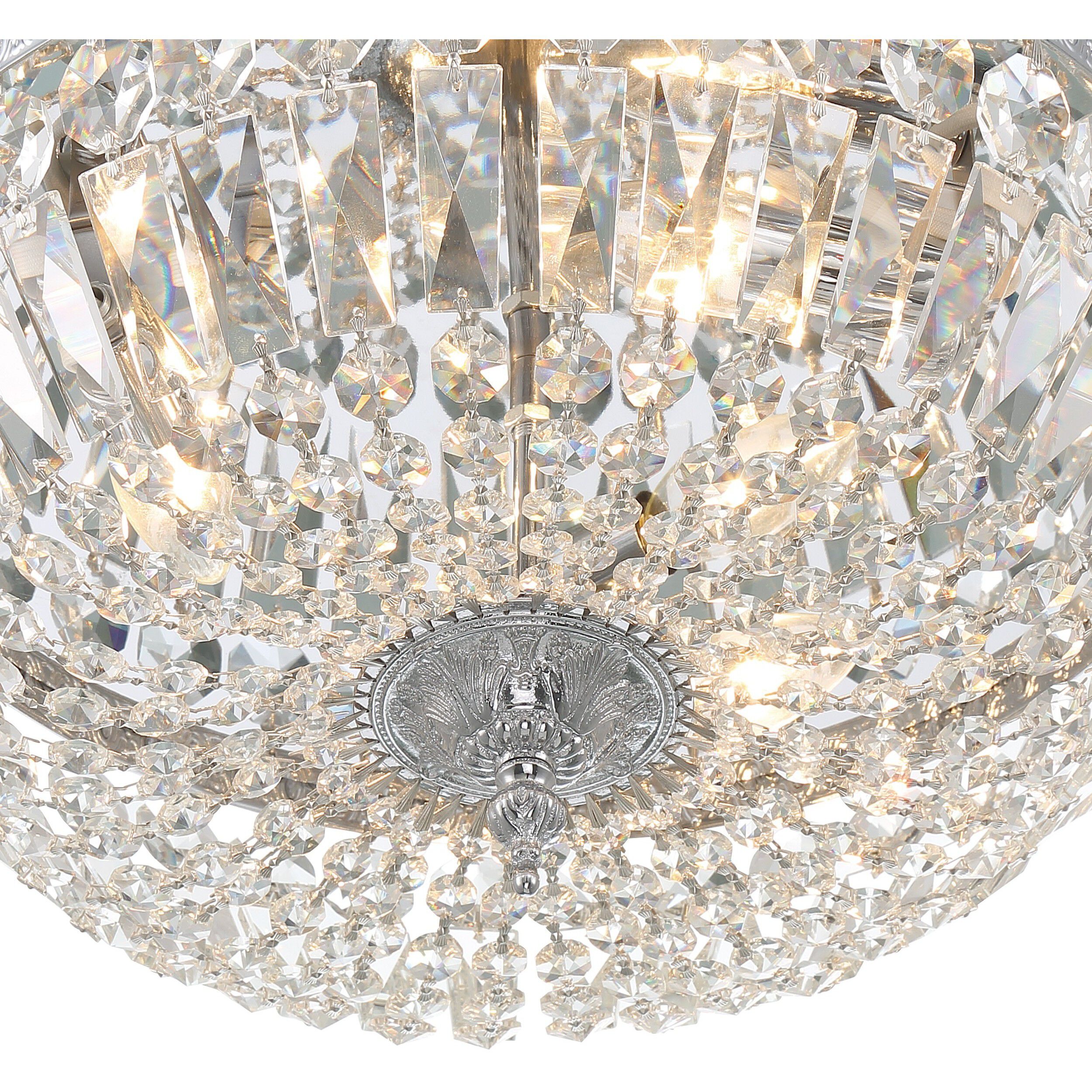 Waltham 3 Light 16 inch Polished Chrome Flush Ceiling Light in Clear Spectra