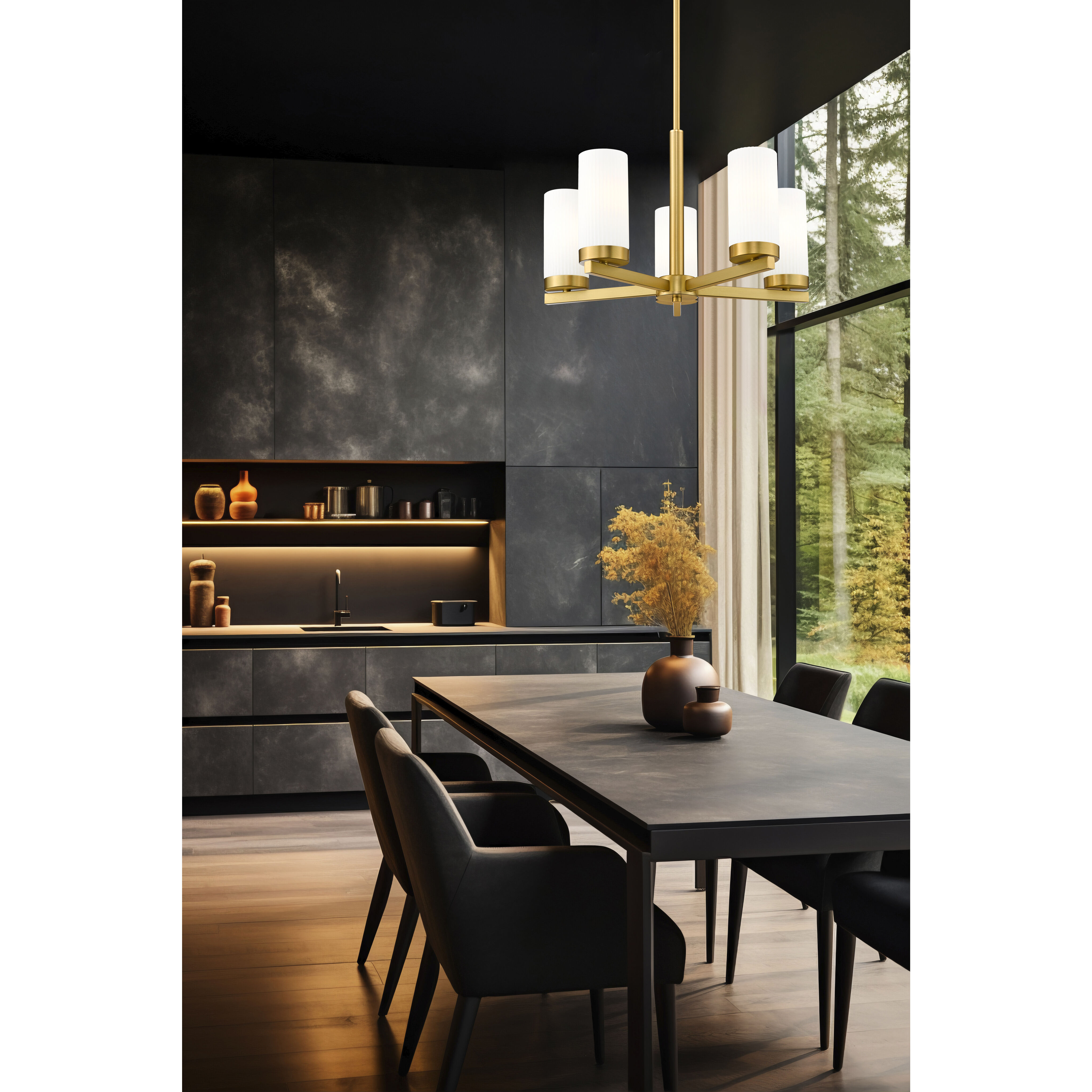 Danica 5 Light 19.5 inch Modern Gold Chandelier Ceiling Light