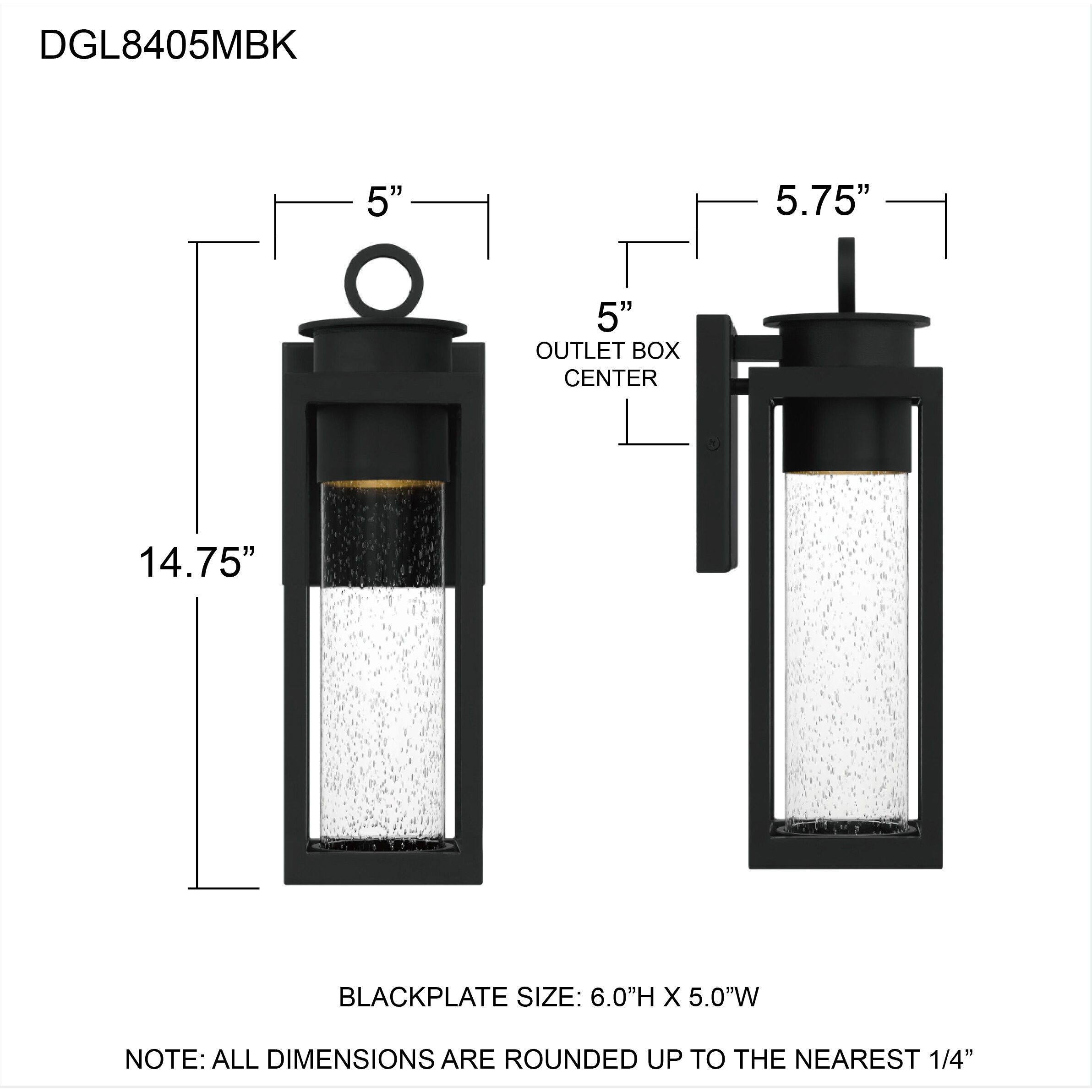 Donegal 1 Light 15 inch Matte Black Outdoor Wall Lantern, Medium