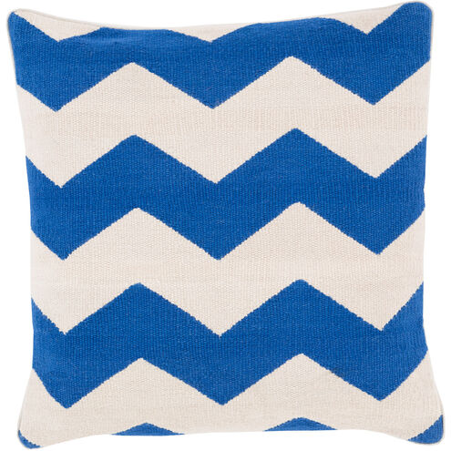 Bold Geo 22 inch Ivory, Bright Blue Pillow Kit