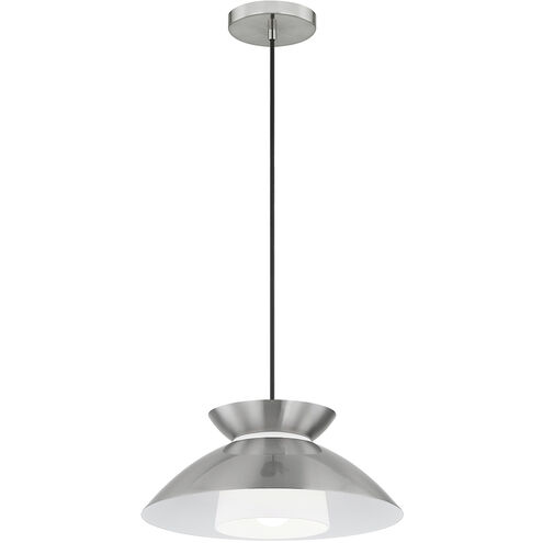 Fusion Collection 1 Light 14.25 inch Brushed Nickel Pendant Ceiling Light, Noreen Family