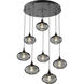Coppa 8 Light Matte Black Chandelier Ceiling Light, Round Multi-Port
