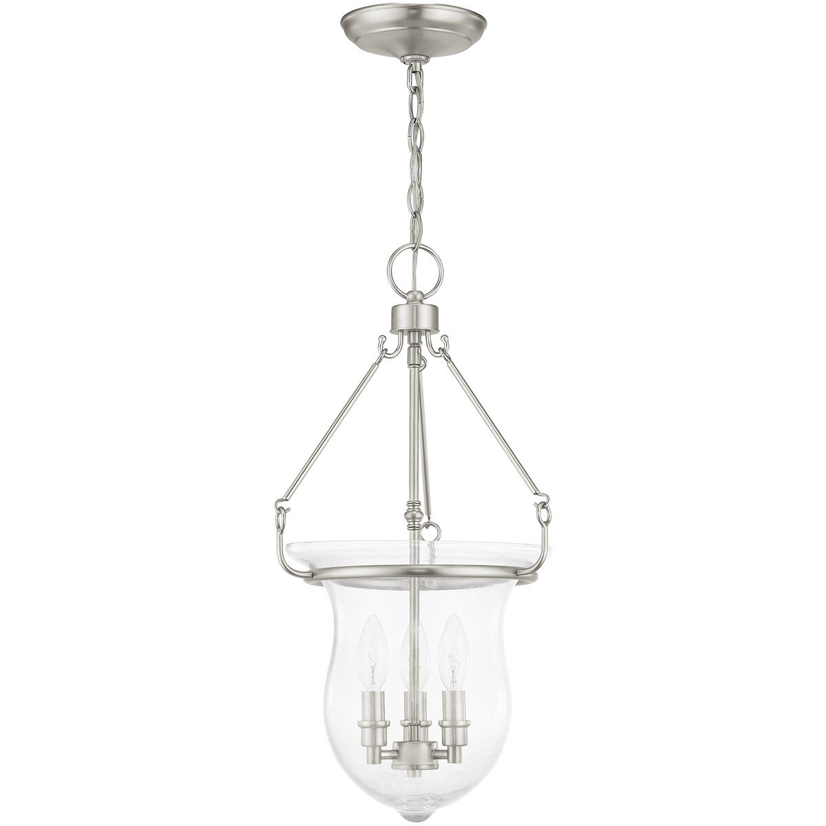 Canterbury 3 Light 12 inch Brushed Nickel Pendant Ceiling Light