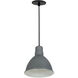 RLM Shade 1 Light 9 inch Gun Metal and White Pendant Ceiling Light
