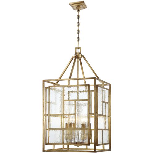 Edgemont Park 6 Light 18 inch Pandora Gold Leaf Pendant Ceiling Light