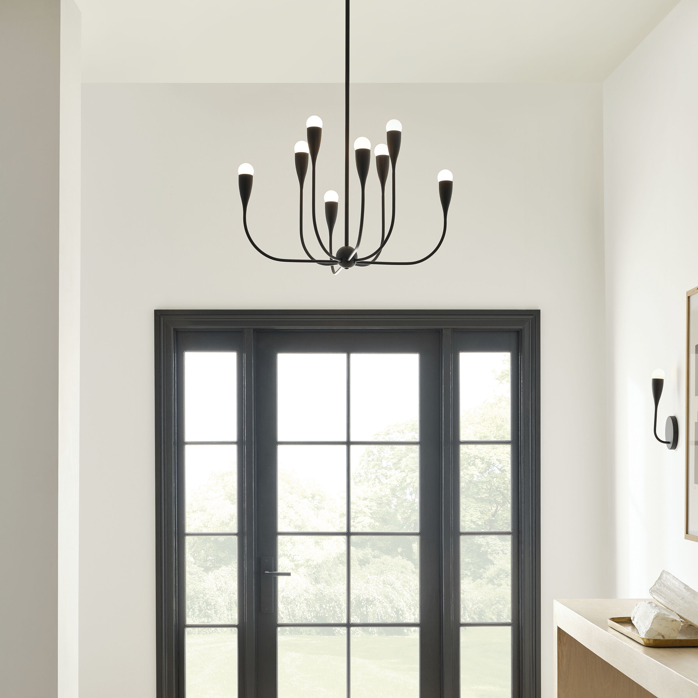 Maya 8 Light 27.38 inch Midnight Black Chandelier Ceiling Light
