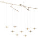 Sean Lavin Mini Ponte LED Natural Brass Chandelier Ceiling Light, Integrated LED