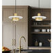Ludo LED 12 inch Matte White and Modern Gold Pendant Ceiling Light