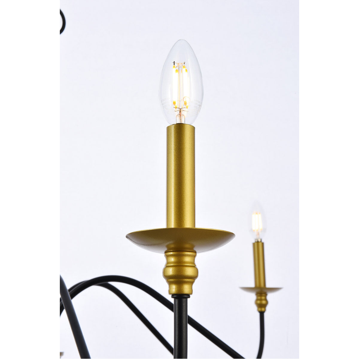 Rohan 6 Light 48 inch Brass and Black Chandelier Ceiling Light