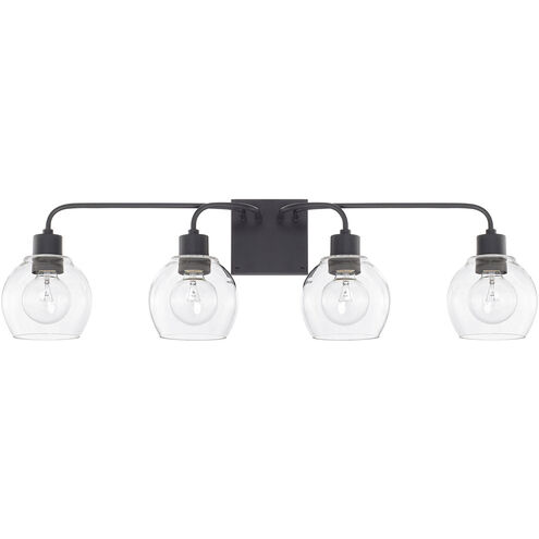 Tanner 4 Light 34 inch Matte Black Vanity Light Wall Light