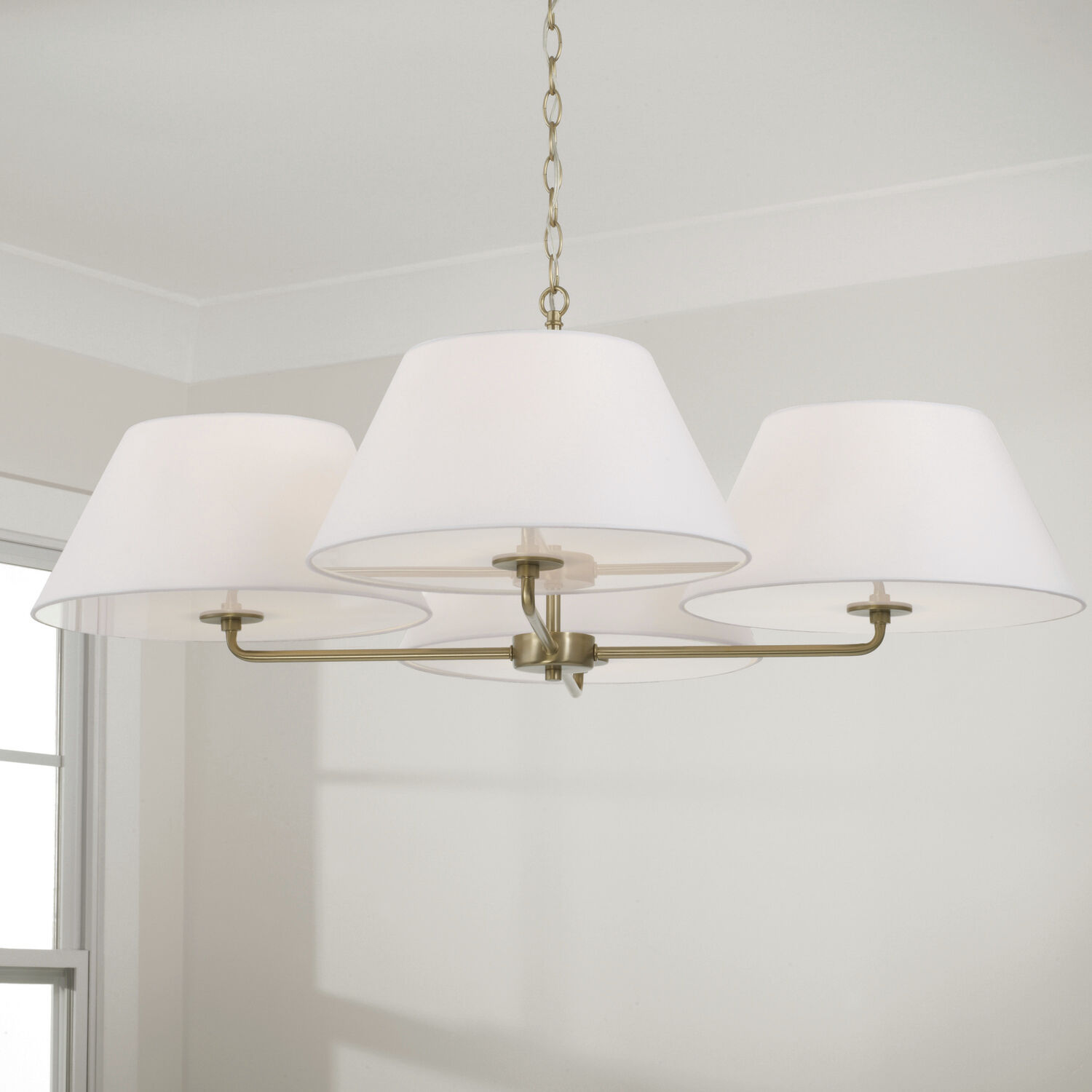 Parson 4 Light 39.25 inch Matte Brass Chandelier Ceiling Light