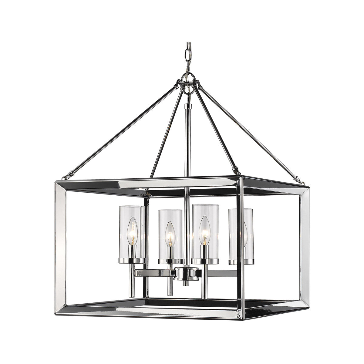 Smyth 4 Light 21 inch Chrome Chandelier Ceiling Light in Clear Glass